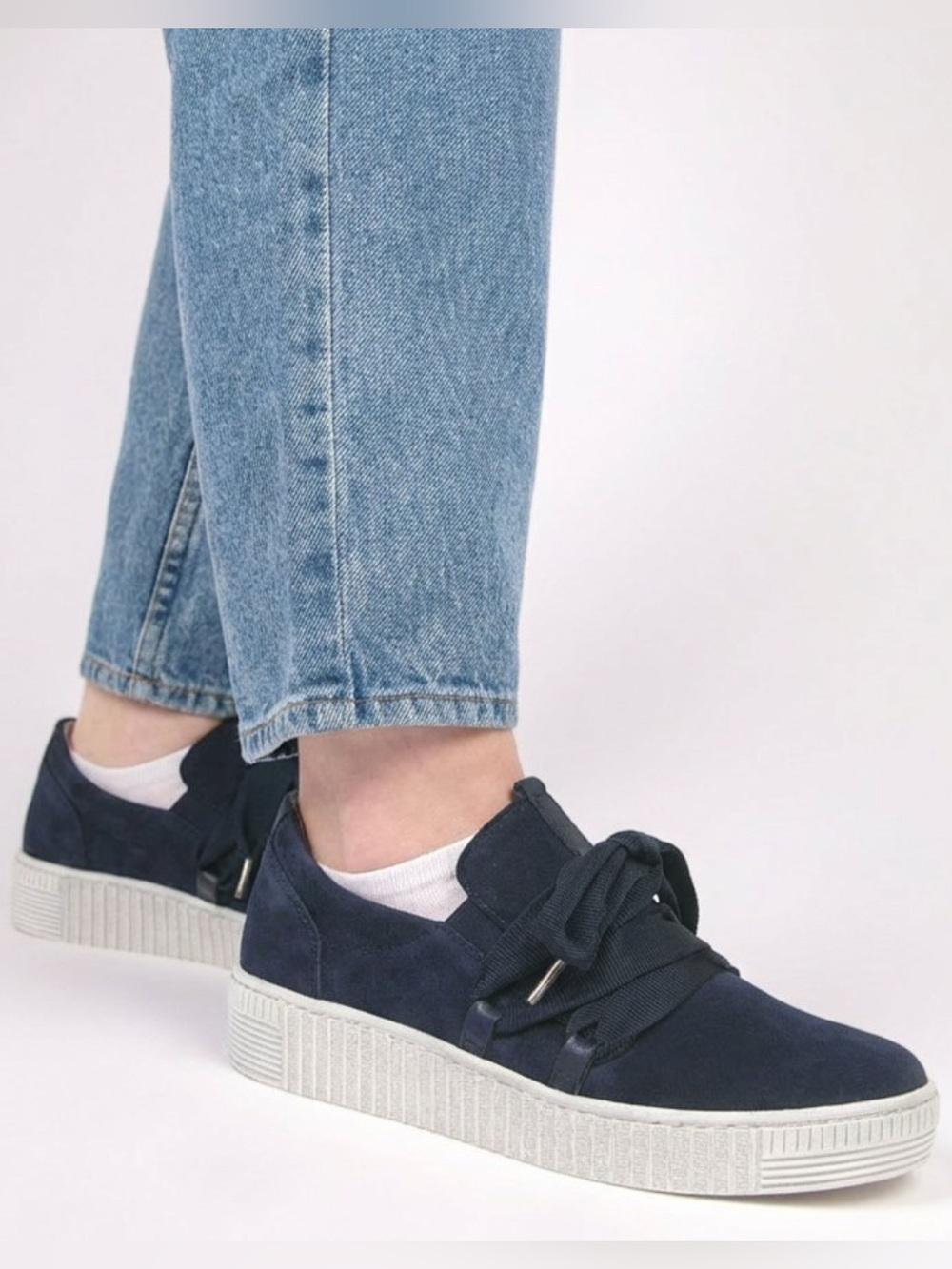 GABOR Waltz Blue Suede Leather Shoe Sneakers Size UK 4.5 US 6.5 Org. $199